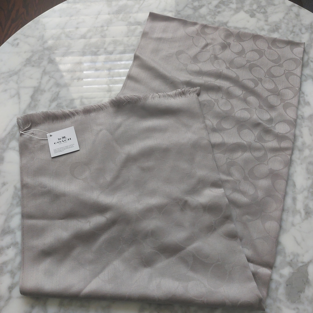 Coach Grey Signature Scarf